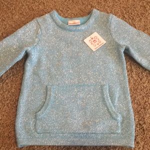 Hanna Andersson girls turquoise sweater sz 110 NWT